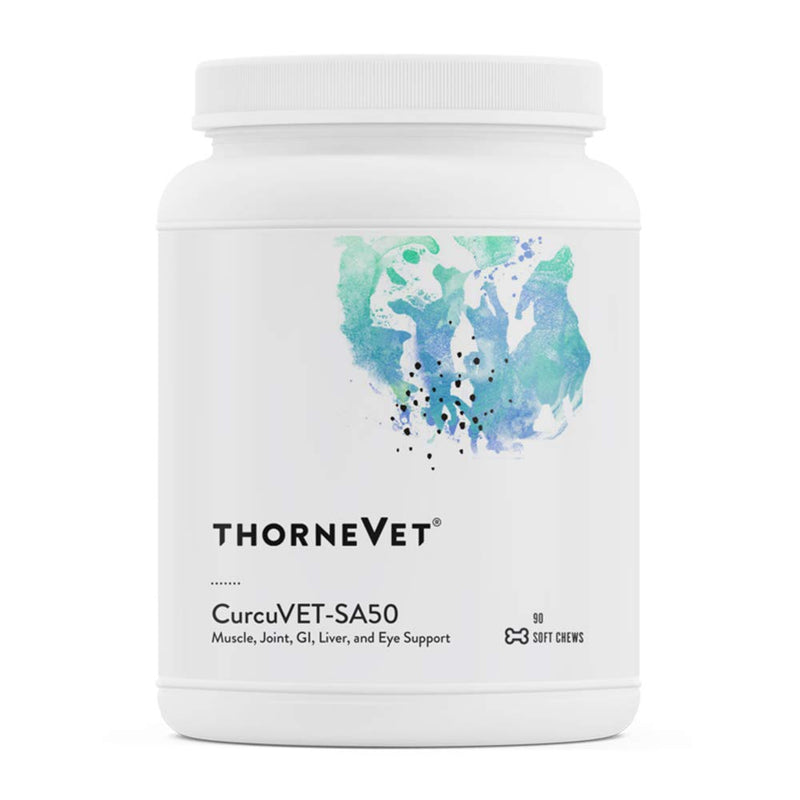 ThorneVet CurcuVET-SA50 – Joint, Muscle, Liver & GI Support for Small Dogs & Cats, 90 Soft Chews - PawsPlanet Australia