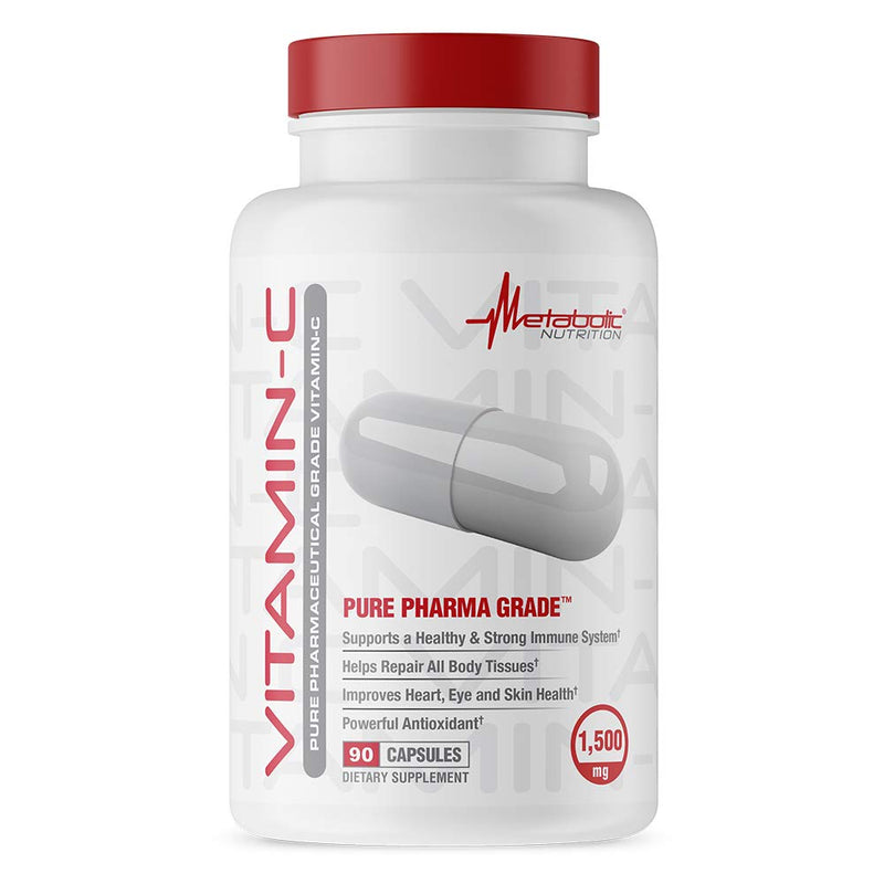 Metabolic Nutrition Vitamin C, 1500mg, Pure Pharma Grade, High Absorption Ascorbic Acid Capsules (90 caps) 1 Count (Pack of 90)