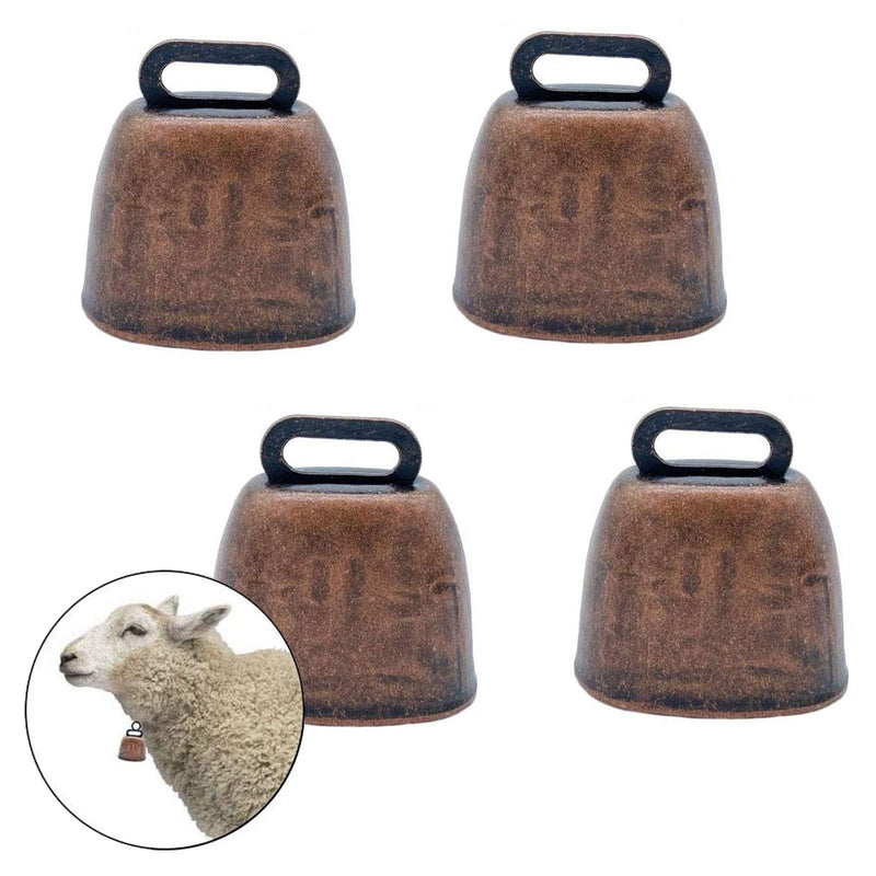4 Pack Small Brass Bell,Cow Horse Sheep Grazing Copper Bells,Cattle Farm Animal Loud Bronze Bell,Pet Anti-Theft Accessories Bell,Red Bronze - BeesActive Australia