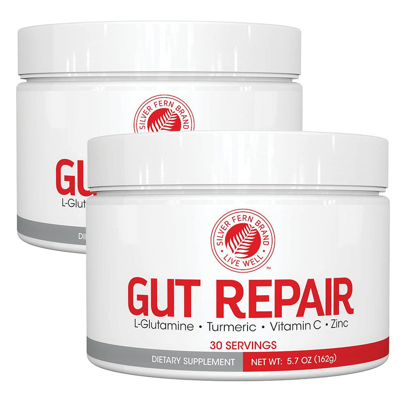 Silver Fern Gut Repair - Digestive Health Supplement Powder | L-Glutamine, Curcumin, Zinc & Ascorbic Acid (2 Tubs - 60 Servings) 5.7 Ounce (Pack of 2)