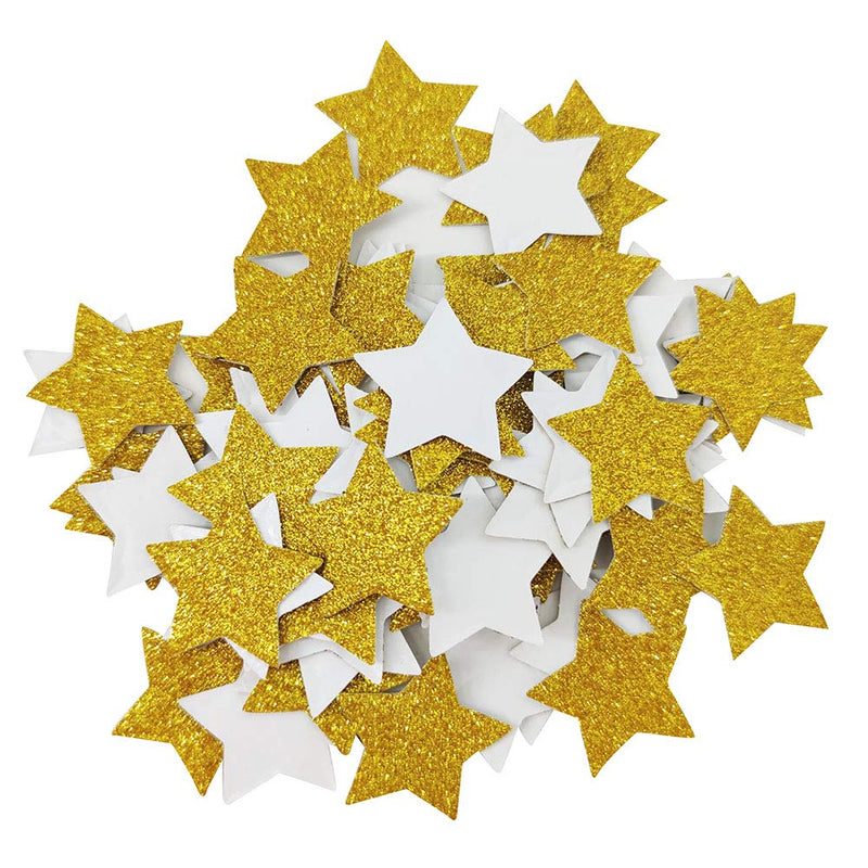 1.5 inch Gold Glitter Adhesive Star Stickers for New Year Birthday DIY Decoration Pack of 150 Shiny Gold - BeesActive Australia