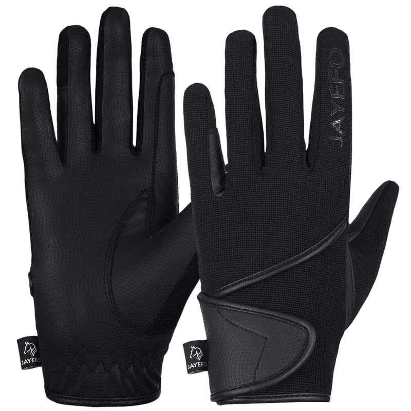Jayefo Men & Women Horse Riding Gloves Riding Equestrian Horseback Outdoor Sports Driving Riding Bike Workout Gardening Black Medium - BeesActive Australia