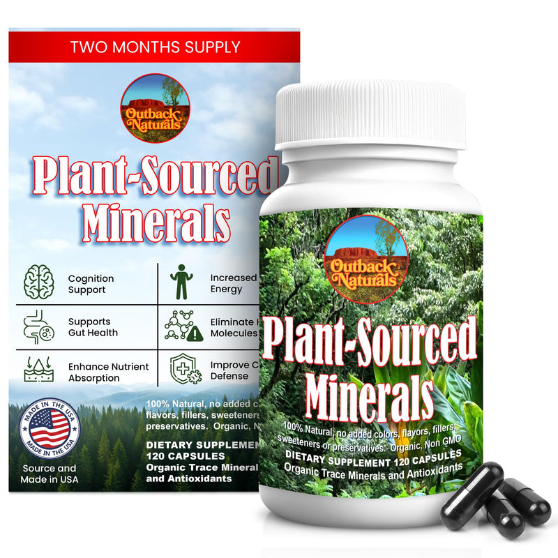 Fulvic Humic Mineral Blend of Plant-Sourced Trace Minerals, Electrolytes, Gut Health, Cognitive & Immune Support, Pure Vitality Formula for Strength - 120 Capsules 120 Count (Pack of 1)