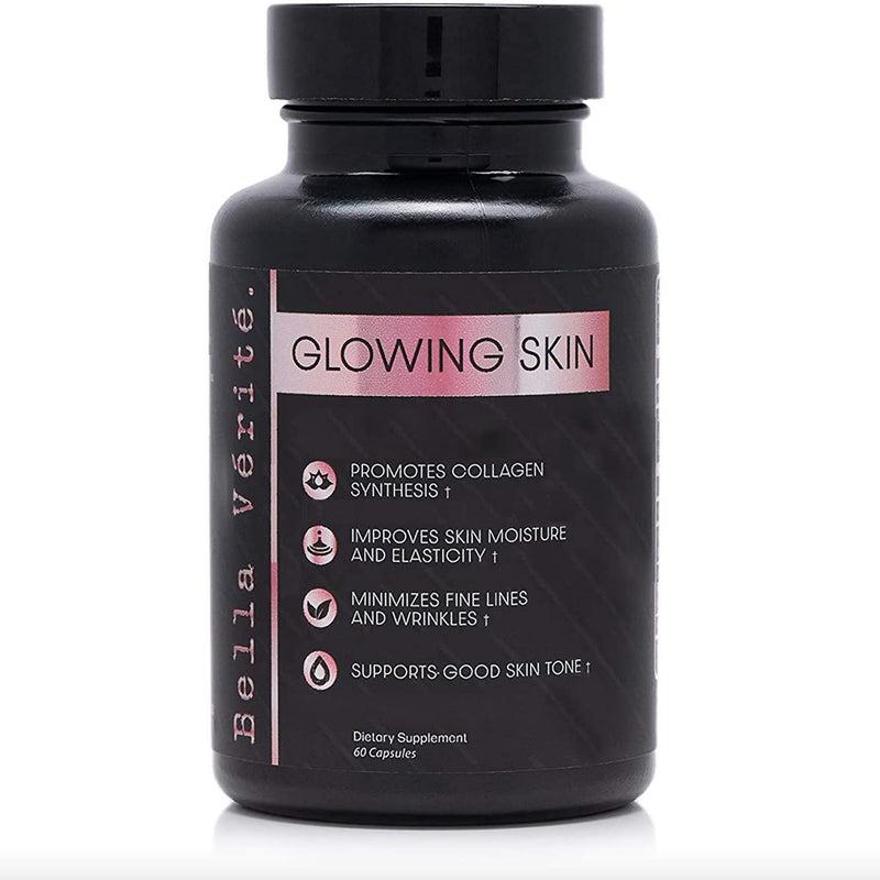 Bella Vérité Glowing Skin Collagen Boosting Complex- Made in USA- w/Astaxanthin for Radiant Complexion, Wrinkles, Dryness & Anti-aging, 60 Capsules for Adults- 1 Month Supply - BeesActive Australia