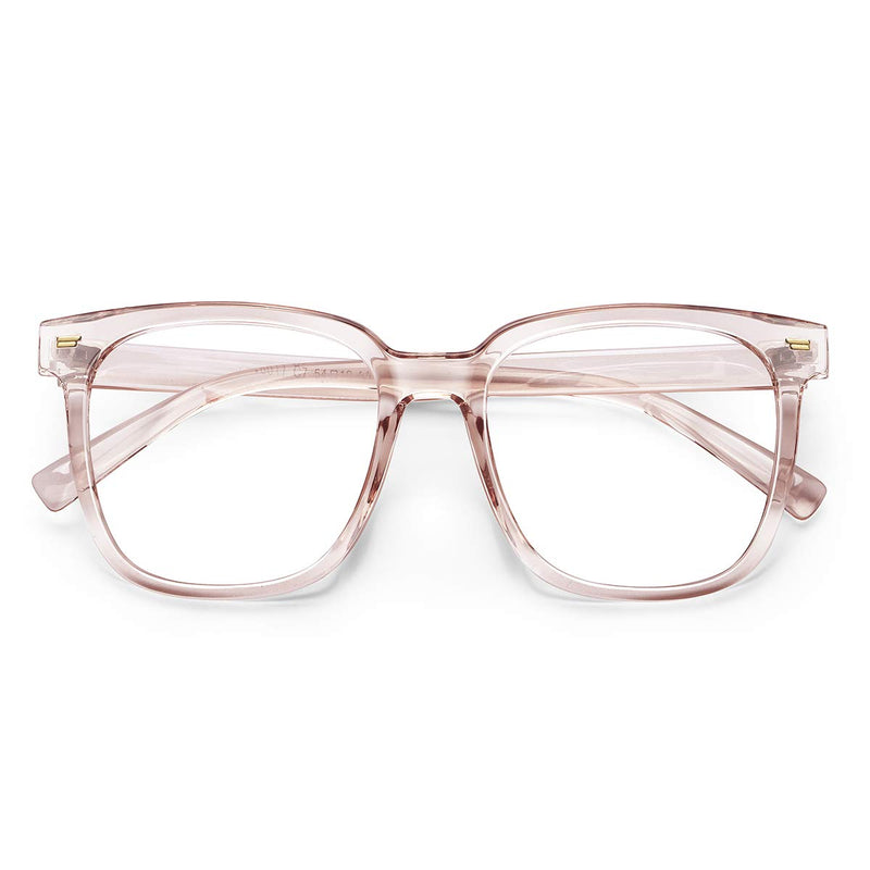 Oversized Square Blue Light Blocking Glasses for Women Men Anti Glare Reduce Eyestrain Computer Glasses Light Orange - BeesActive Australia