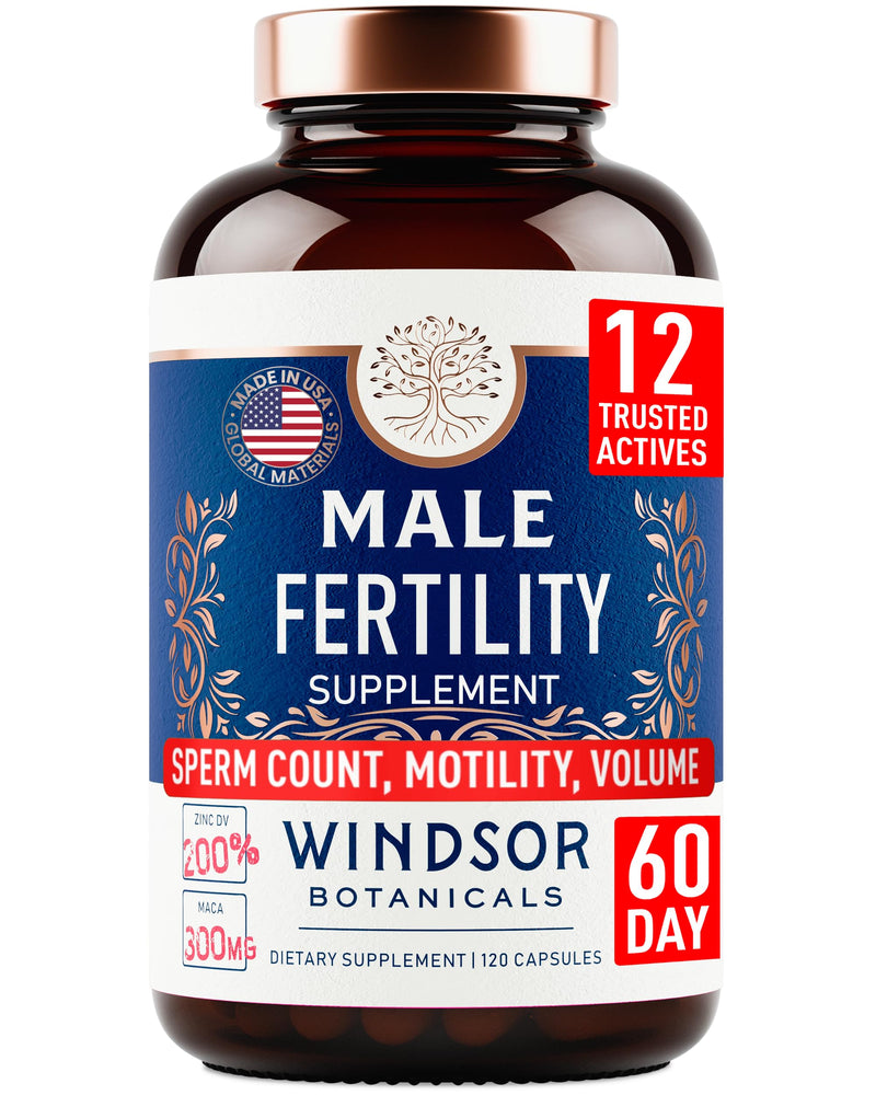 Male Fertility Supplement with Maca Root - Mens Health Conception Fertility Prenatal Vitamins Plus Natural Extracts - Prenatal Fertility Supplements for Men - 3rd Party Tested - 120 Capsules, 2 Month 120 Count (Pack of 1) - BeesActive Australia