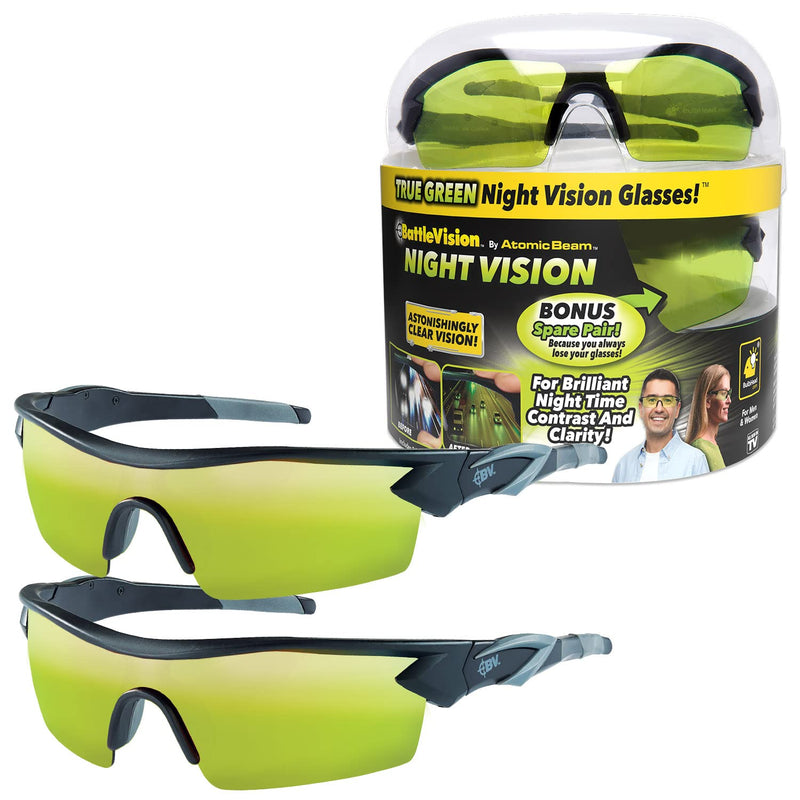 Polarized Night Glasses, As Seen on TV Sport Glasses with Green Lenses Reduce Glare To Improve Night Vision, 2 Pack, Holiday Gift - BeesActive Australia