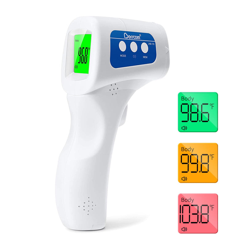 Berrcom Digital Non Contact Infrared Forehead Thermometer Contactless Thermometer 3 in 1 for Kids Infant Adult Fever Check Thermometer Temperature Gun for Baby White - BeesActive Australia