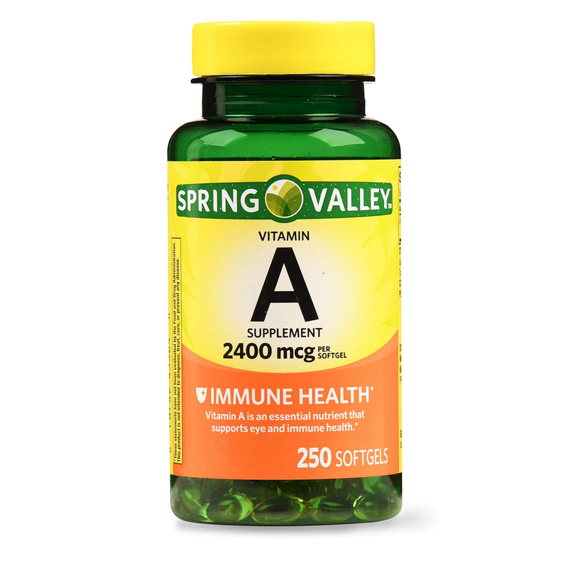 Spring Valley Vitamin A Softgels, 2400mcg, 250 Count - BeesActive Australia