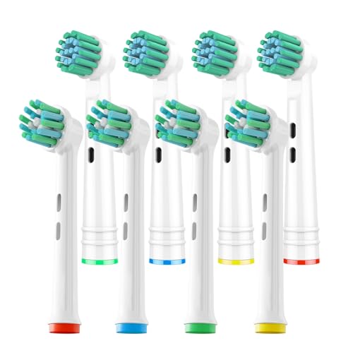 GENKENT 8 Pack Replacement Toothbrush Heads Compatible with Oral B Braun Pro 1000/500/1500/3000/5000/6000 Cross Action Head 1 Count (Pack of 8)