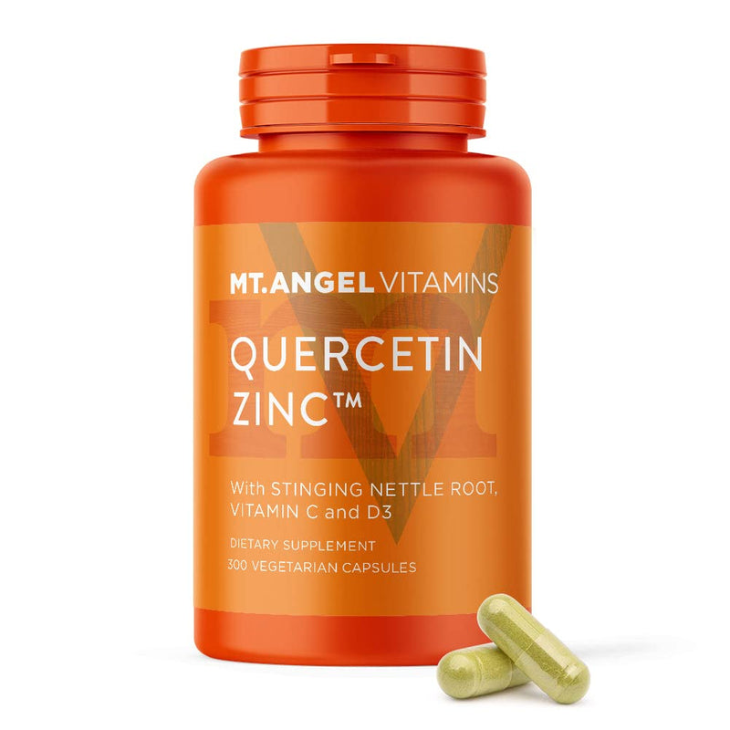 Mt. Angel Vitamins - Zinc Quercetin with Bromelain Supplement – Immune Support & Respiratory Health - Quercetin 500mg Capsules | Zinc 50mg | Vitamin C Capsules | Immune Booster for Adults - 300ct. 300 Count (Pack of 1)
