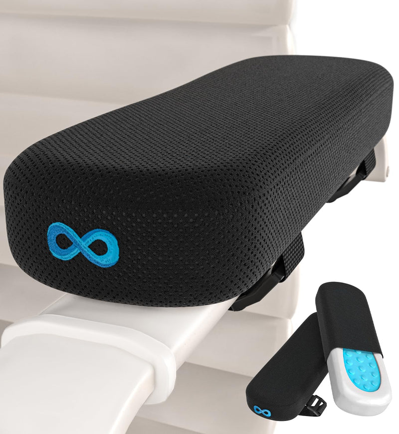 Everlasting Comfort Office Chair & Wheelchair Arm Pads - Cooling Memory Foam Arm Rest Cover for Desk, Gaming Chair, Wheelchair Armrest Pads Black - BeesActive Australia