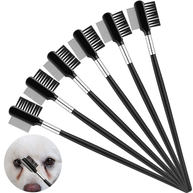 Mudder 6 Pieces Dog Eye Comb Tear Stain Remover Comb Double Head Tear Stain Comb Double sided Pet Grooming Comb Multipurpose Tool for Small Cat Puppy Removing Crust Mucus and Flea