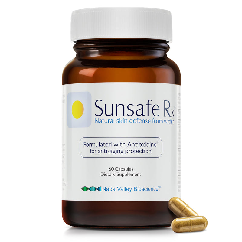 Sunsafe Rx Anti Aging Supplement: Natural Skin Protection Pills 60 Capsules | Antioxidants, Skincare, Radiant Skin, Youthful Appearance, Eye Health, Vitamins, Minerals, 250mg Polypodium Leucotomos 60 Count (Pack of 1)