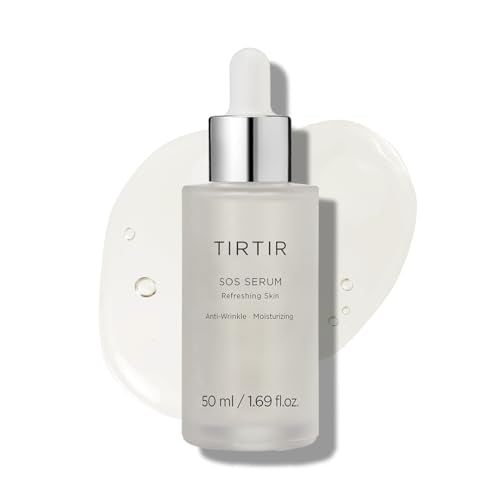 TIRTIR SOS Serum - Radiant Glow Boosting Face Serum - Plumping, Anti Aging, Hydrating - Visibly Smooth and Glowy Skin - Fragrance Free for All Skin Types, 1.69 fl.oz. 1.69 Fl Oz (Pack of 1)