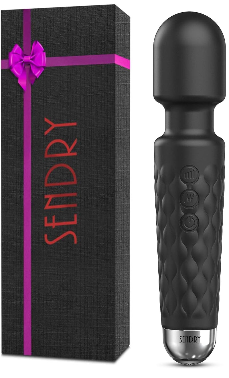 Female Vibrator, G-Spot & Sex Toy, 20 Modes & 8 Speeds Wand Massager, Quiet, Waterproof, USB Rechargeable Vibrator, Hand-Held Cordless Sex Toys Vibrator for Her Pleasure, Female Adult Toy (Black) Black - BeesActive Australia