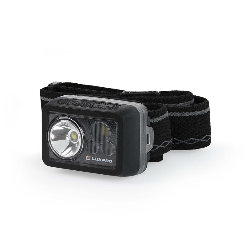 LUXPRO Bright Multi-Function 374 Lumen Waterproof LED Headlamp - Portable LED Light for Up to 10 Hours of Use - Outdoor Lighting or Emergency Light with Adjustable Headband - Batteries Included