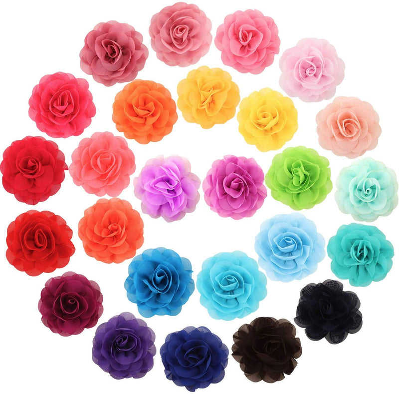 WILLBOND 26 Pieces Pet Collar Flowers Multi-Color Dog Charms Flower 5 cm Pet Flower Bow Tie for Cat Puppy Dog Collar Grooming Accessories, 26 Colors - BeesActive Australia