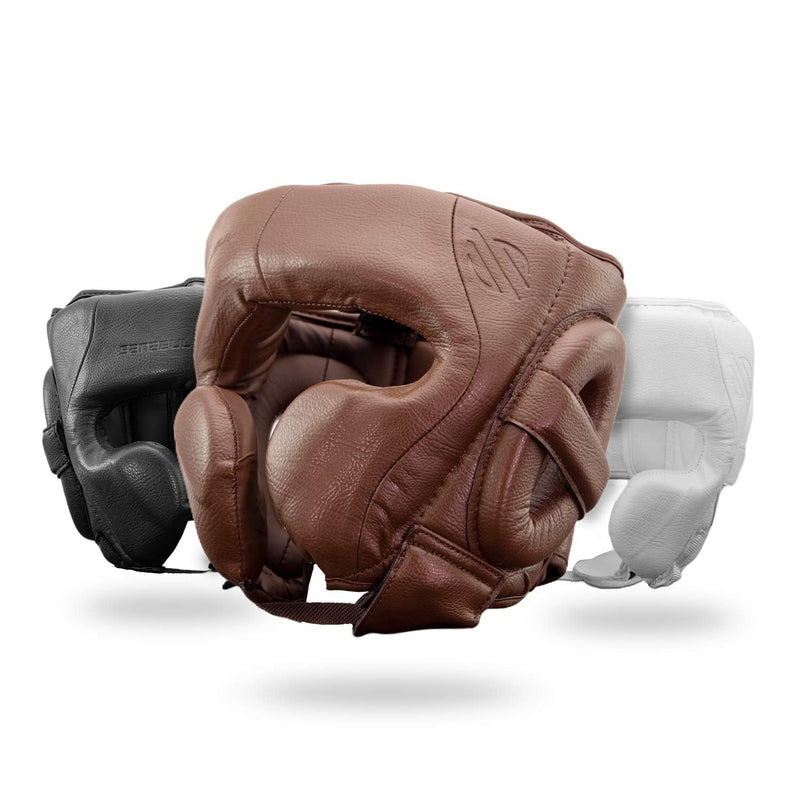 Sanabul Battle Forged Professional Boxing Headgear for Men Martial Arts Kickboxing MMA Head Gear Fighting & Sparring Helmet Full-Face Protection X-Large Brown - BeesActive Australia