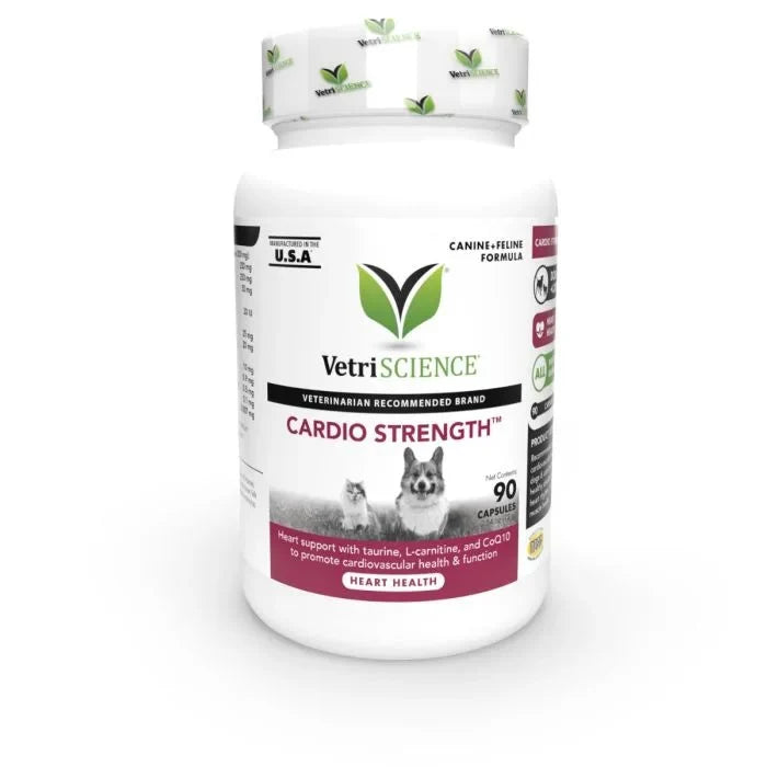 VETRISCIENCE Laboratories- Cardio Strength, Cardiovascular and Circulatory Support Supplement for Dogs and Cats