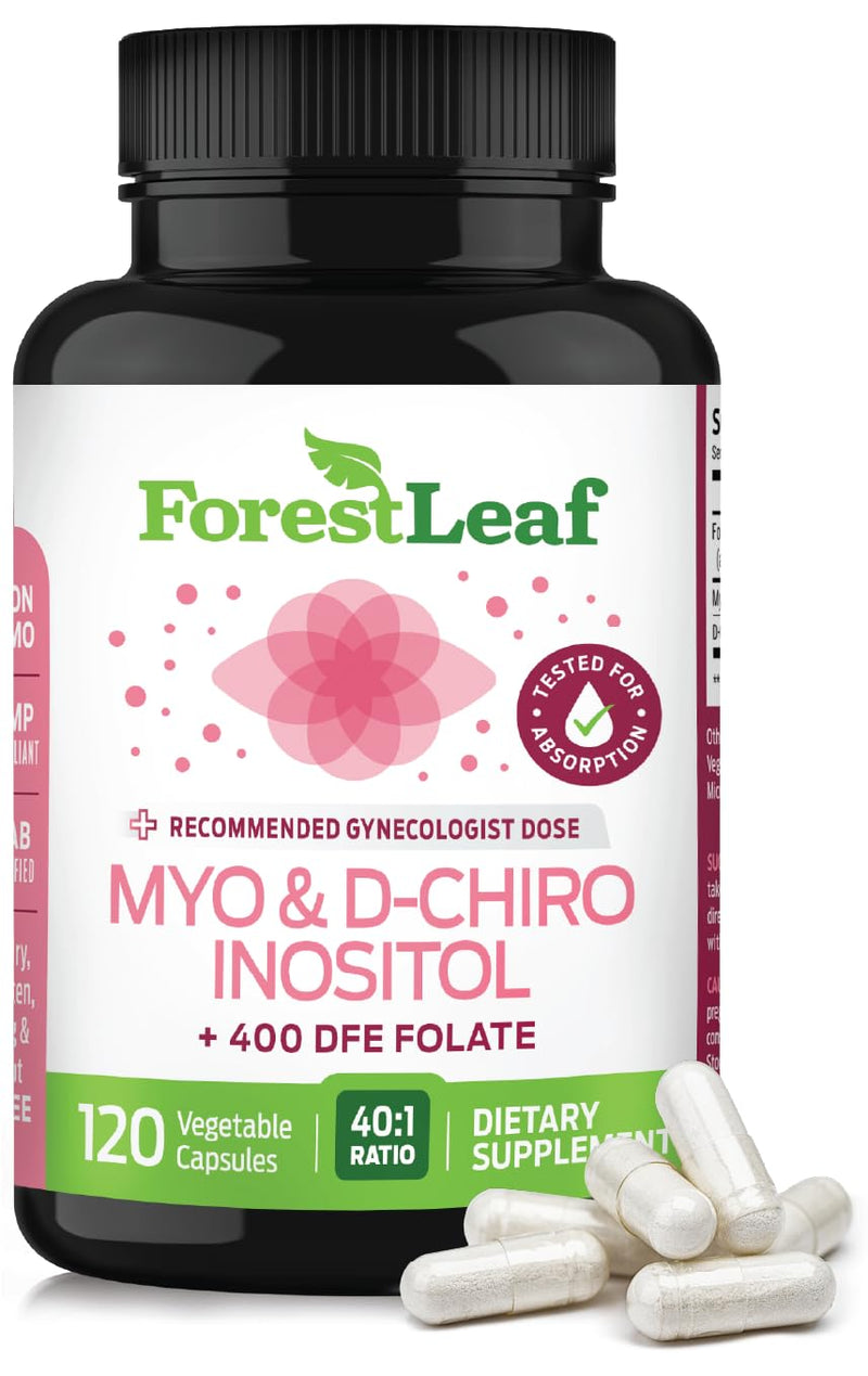 Myo-Inositol & D-Chiro Inositol Supplement for Women's Health | Fertility Supplements Women | Inositol 40:1 Ratio Support Ovarian Function & Healthy Hormone Balance Women | 2050mg | 120 Powder Caps - BeesActive Australia