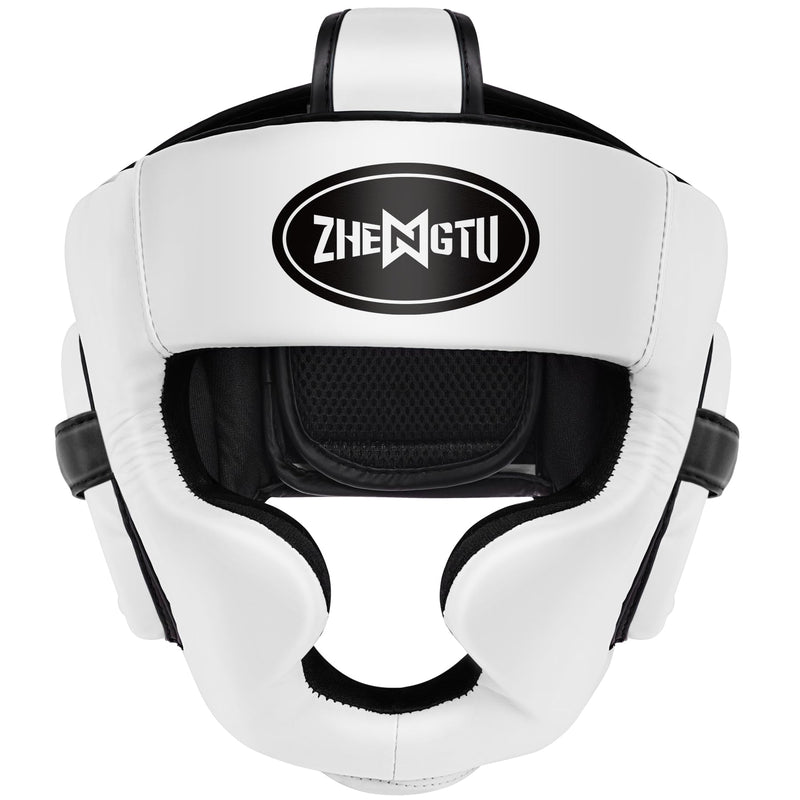 Boxing Headgear Training Sparring Head Guard for MMA, Muay Thai, Kickboxing Trainees, and Boxing for Adult Men White Medium
