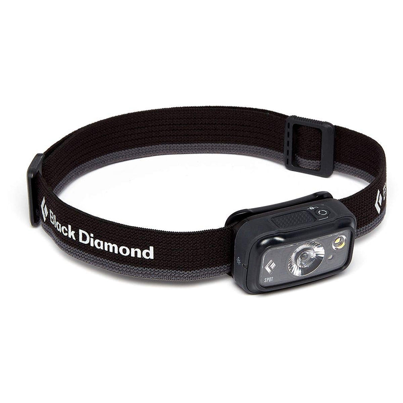 BLACK DIAMOND Spot 350 LED Headlamp, Waterproof and Dimmable Battery Powered for Camping, Hiking, Running, Work with Red Light Headlamp Mode, Graphite Uni