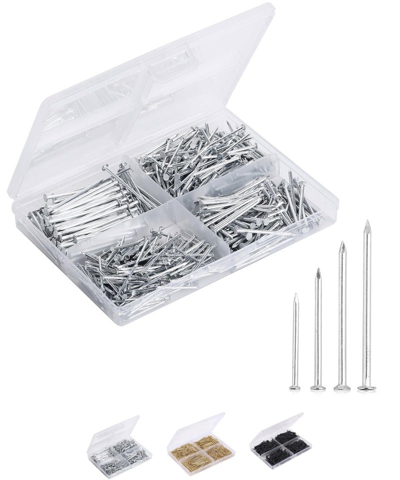 Mr. Pen- Nail Assortment Kit, 600 Pcs, 4 Sizes, Silver, Small Nails for Hanging Pictures, Finishing Nails, Gold Wall Nails for Hanging, Pin Nails, Hardware Nails, Assorted Nails, Galvanized Nails - BeesActive Australia