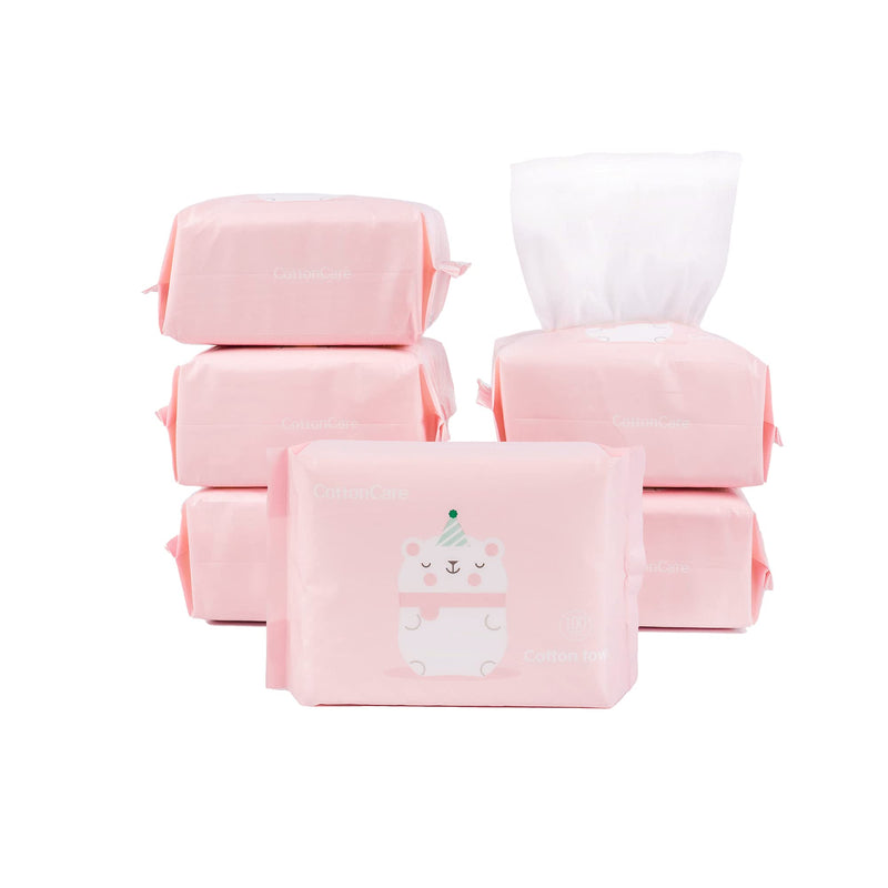 Baby Dry Wipe,100% Cotton,dry wipe cotton tissues,baby sensitive skin,taking care of baby skin,7.9 x 4.7 in 6-Pack (600 Count) Unscented 100 Count (Pack of 6) - BeesActive Australia