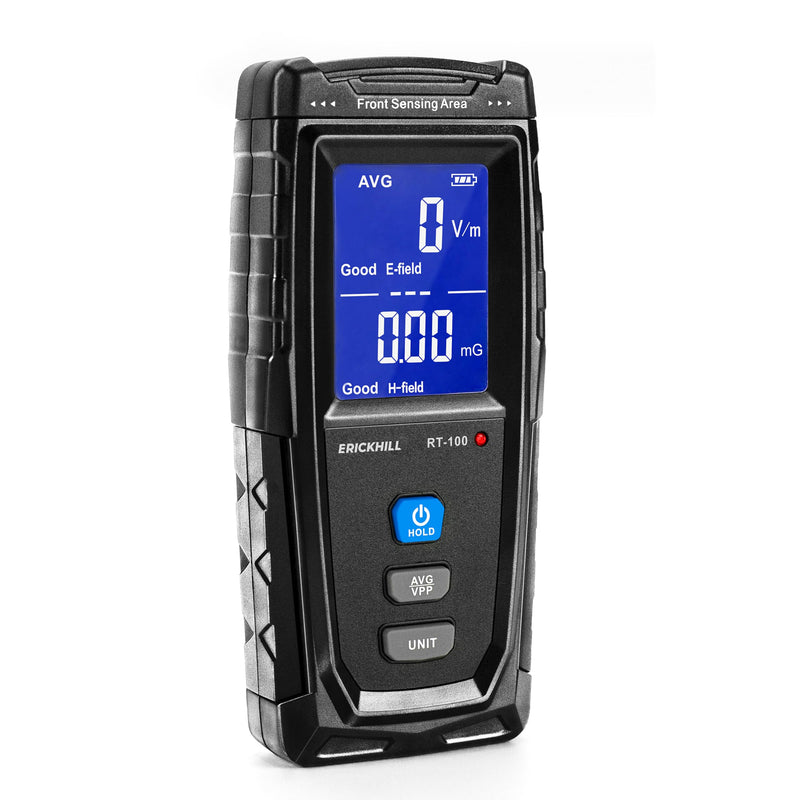 ERICKHILL EMF Meter, Detects Electric and Magnetic Fields, Handheld Digital EMF Detector with LCD Display, Sound-Light Alarm, Rechargeable Battery for Home, Office, and Appliances (Blue) Blue - BeesActive Australia