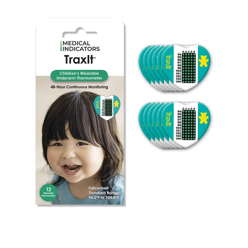 Smart Children‚Äôs Axillary Thermometer, Continuous Read, Single-Use Pediatric Thermometers for Kids, Babies, Toddlers, Infants, Accurate, Disposable Fever Temperature Strips, Fahrenheit, 12 Pack 12 Count (Pack of 1)