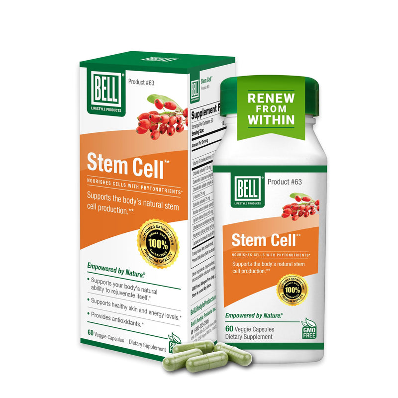 Bell Stem Cell Supplement - Cellular Renewal, Antioxidant & Energy, 60 Ct 60 Count (Pack of 1)