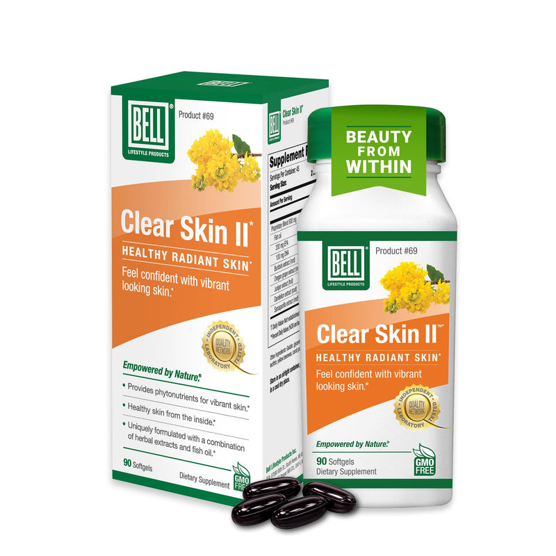 Bell Clear Skin Lifestyle Products | Works from The Inside by Providing The nutrients Needed for Healthy, Vibrant Skin | Sold Directly by The Manufacturer | EPA & DHA with burdock, dandelion & sarsaparilla to nourish, hydrate & glow from within, suppor...