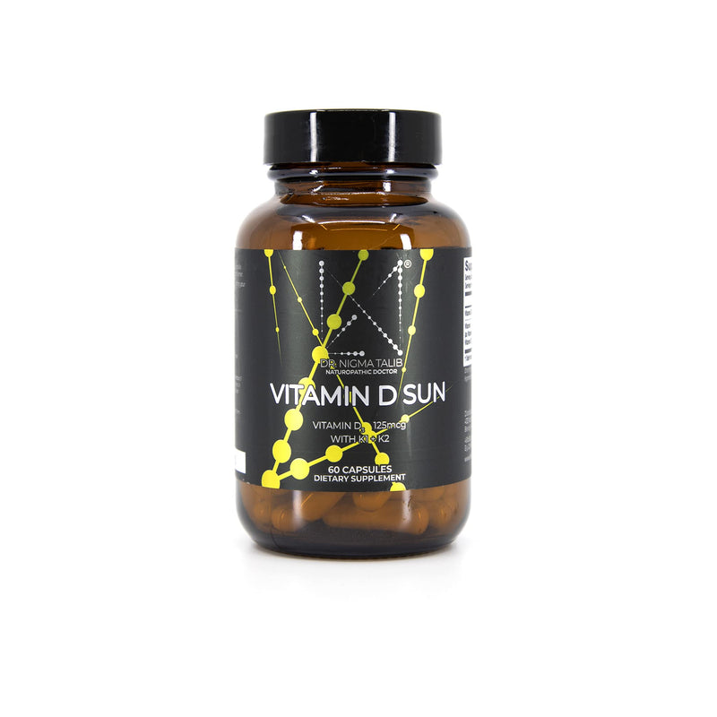 DR. NIGMA Vitamin D 5000iu Sun with K1 + K2 to Support Skin concerns, a Happy and Healthy Body - 60 Capsules