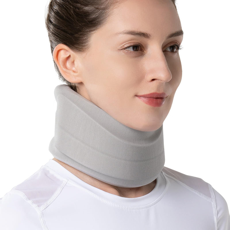 Velpeau Neck Brace for Neck Pain and Strong Support, Soft Cervical Collar for Sleeping Upright, Snoozing - Stabilizes & Relieves Pressure in Spine for Women & Men (Grey, M: 13.5-16.5" / 3" Depth) 3 Inch (Pack of 1) - BeesActive Australia