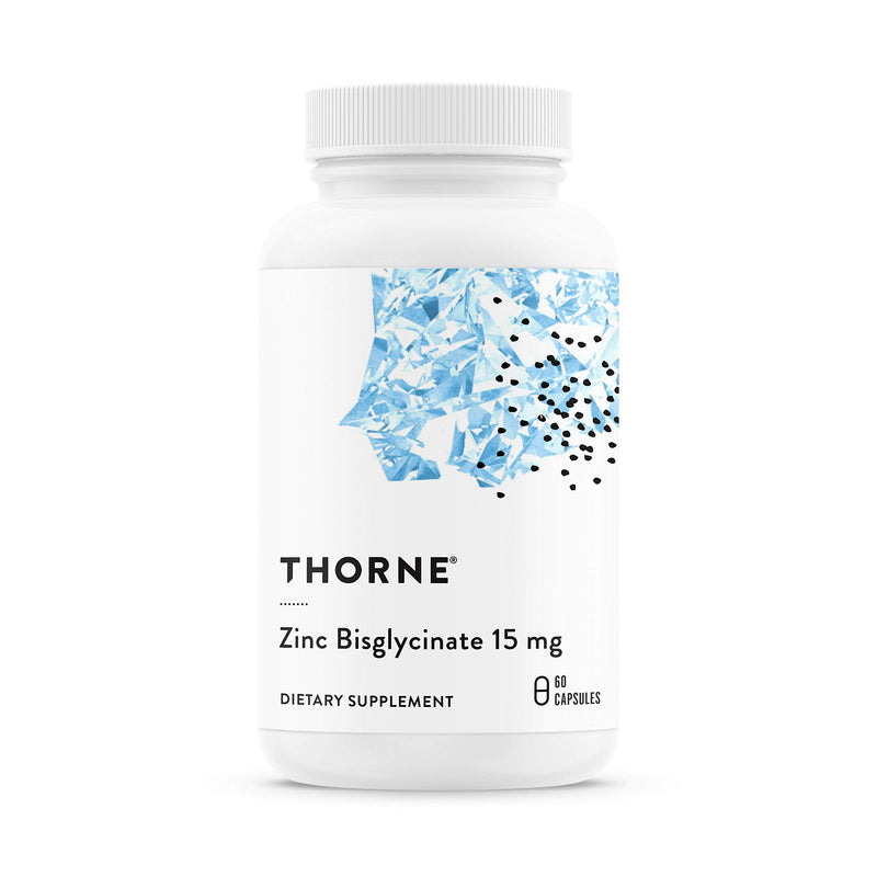 Thorne Zinc Bisglycinate 15mg - Daily Support for Skin, Eye & Immune System Health with Zinc Supplement Capsules - 60 Capsules Unflavored 60 Count (Pack of 1) - BeesActive Australia