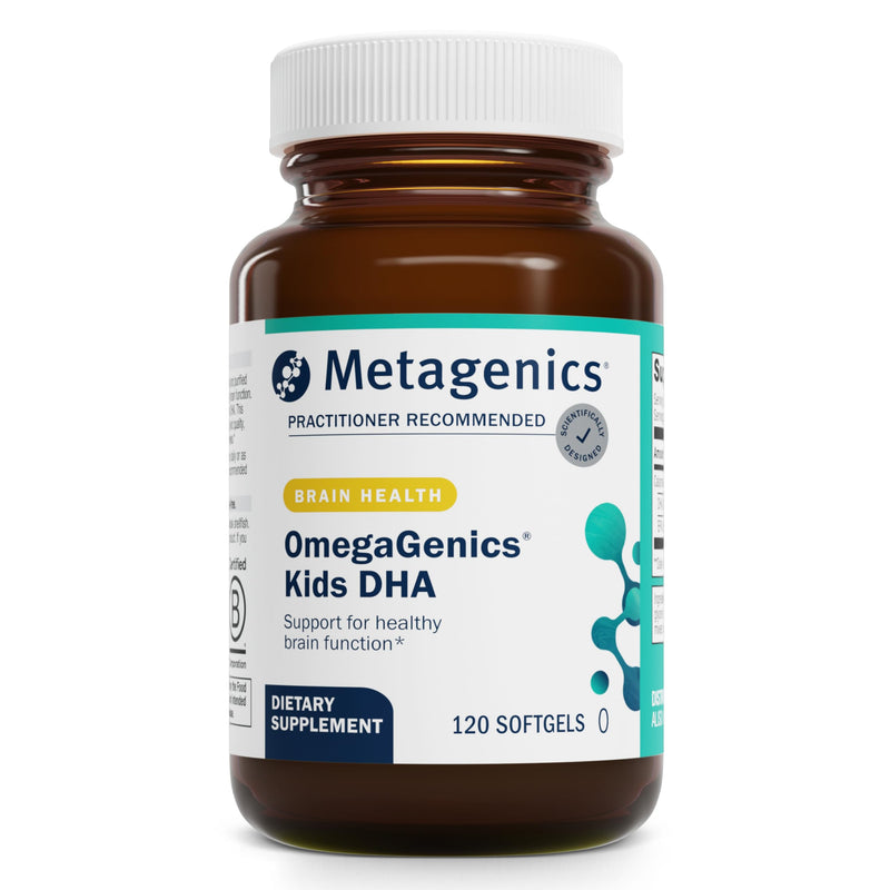 Metagenics MetaKids DHA, Natural Fruit Flavor, 120 Softgels | Children's DHA and EPA Supplement for Brain, Eye and Immune Health, from Calamari Oil, Easy-to-Swallow Softgels, Non-GMO