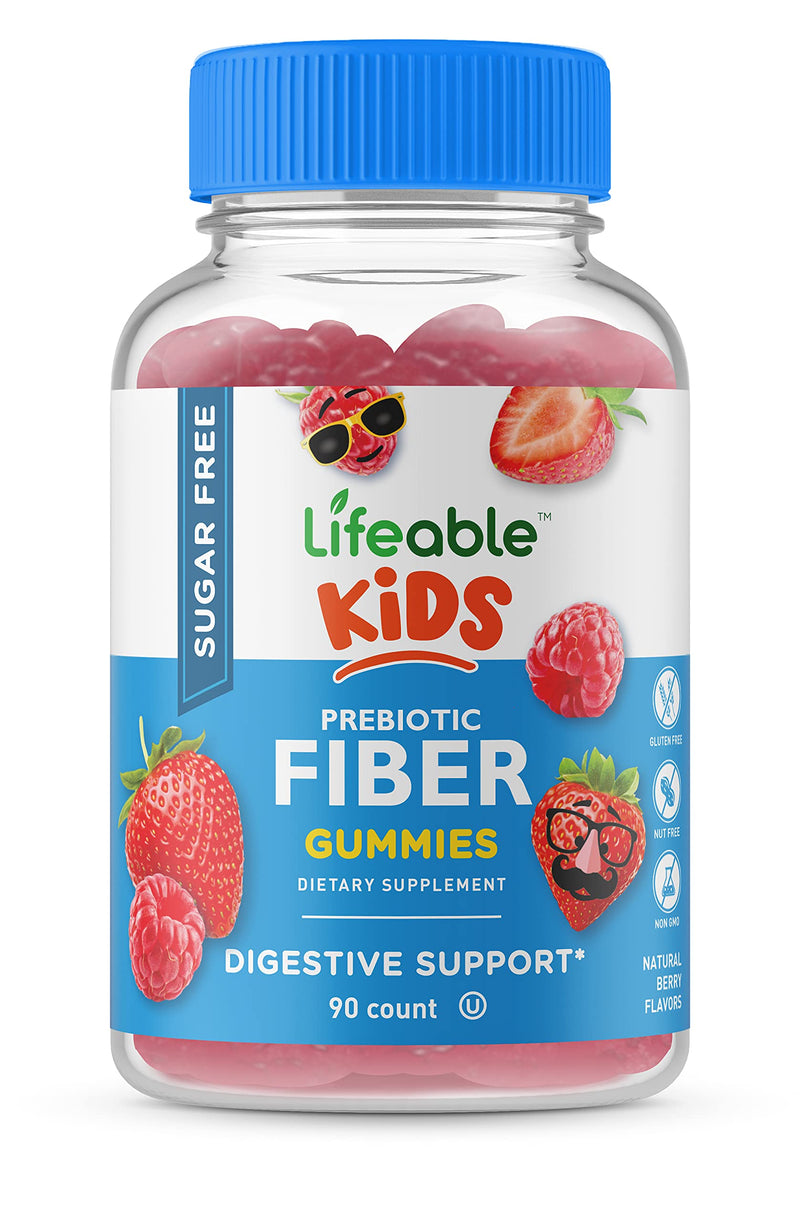 Lifeable Sugar Free Prebiotics Fiber for Kids - 4g - Great Tasting Natural Flavored Gummy Supplement - Keto Friendly - Gluten Free, Vegetarian, GMO Free - for Gut and Digestive Health - 90 Gummies - BeesActive Australia