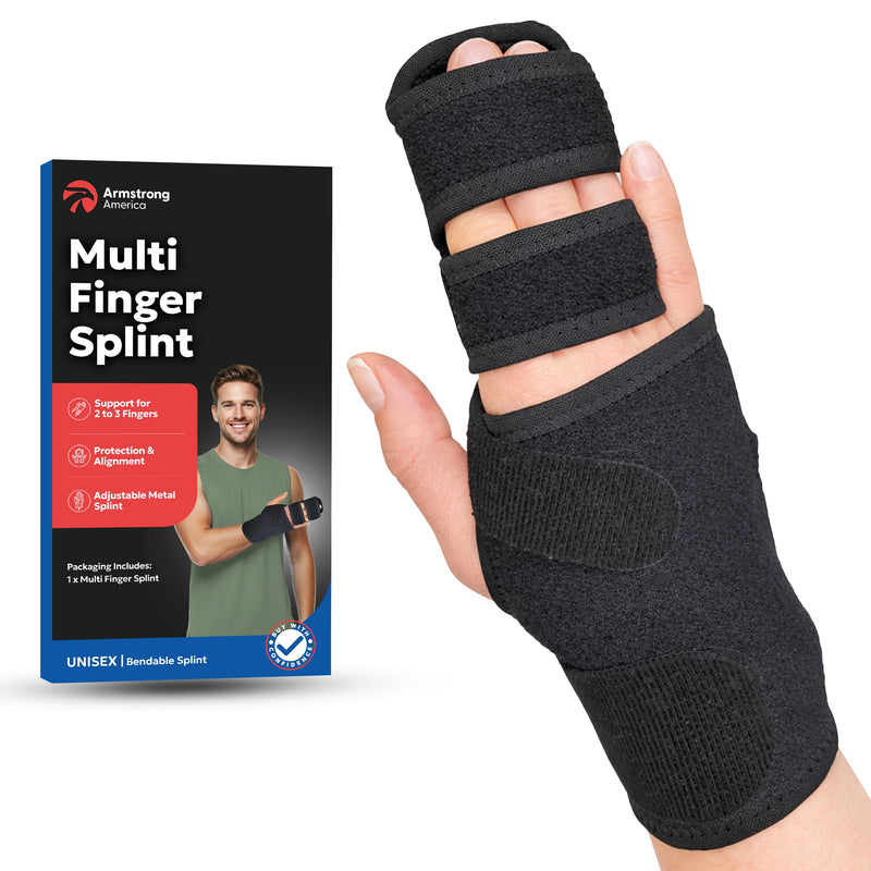 Trigger Finger Splint Finger Brace | Middle Finger Splint | Splint For Fractures, Broken Ring Finger, Arthritis, Tendonitis | Mallet Finger Splint Straightener Immobilizer | (RIGHT SMALL-MEDIUM) Small/Medium (Pack of 1) Right