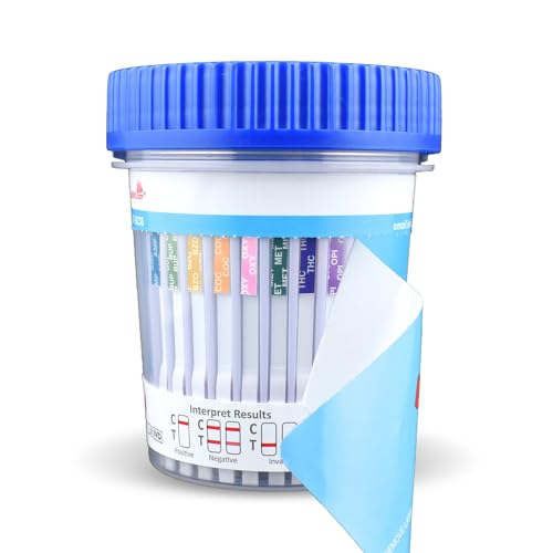 8 Panel Home Drug Test Kit - Reliable Urine Drug Test Cups with Built in Temperature Strip for Trusted Accuracy - Detects AMP, BUP, BZO, COC, MAMP, OPI, OXY, THC - [5 Pack] - 12 Panel Now 5 Pack