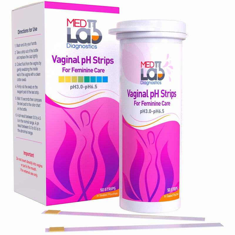 Vaginal ph Test Strips for Women(50 cnt). BV Home Test Kit for Bacterial Vaginosis, Yeast Infection and Menopause Strips. Feminine pH Test for Vaginal Acidity and Alkalinity. Strips in Sealed Pouches