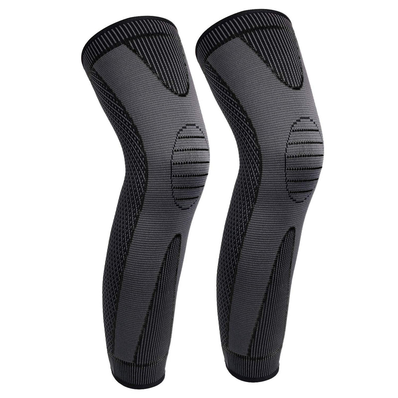 Full Leg Sleeves Long Compression Leg Sleeve Knee Sleeves Protect Leg, for Man Women Basketball, Arthritis Cycling Sport Football, Reduce Varicose Veins and Swelling of Legs Large (1 Pair) Black - BeesActive Australia