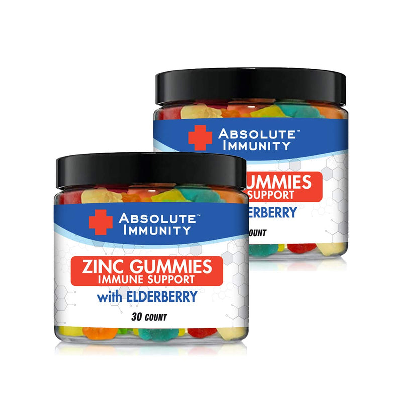 Absolute Immunity ZINC and Elderberry Gummies Adults and Kids 30ct 2 Pack | Immune Support Formula – Elderberry and zinc gummies help support a healthy immune system for adults and kids.