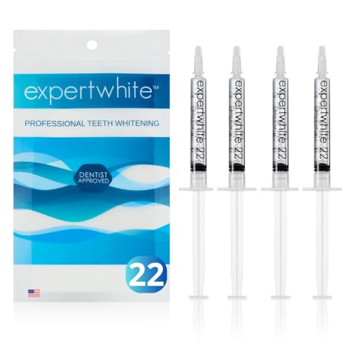 22% Carbamide Peroxide Teeth Whitening Gel – Professional-Strength Refill Syringes – Made in USA – 4 x 3cc – Use with Custom or Universal Trays