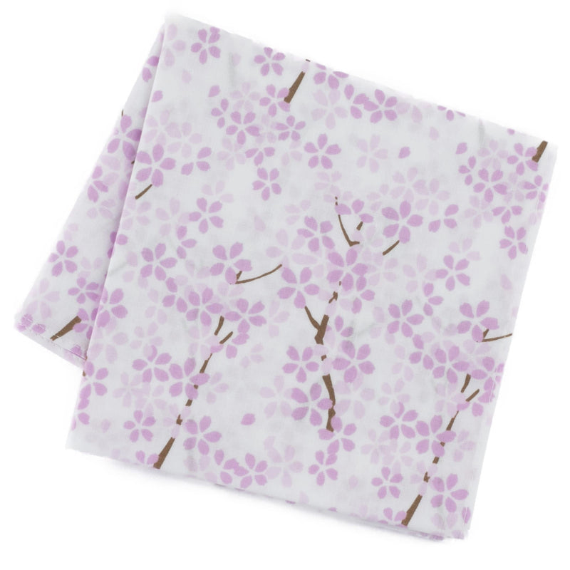 Handkerchief for Men Women (Hand-dyed Yuzen print) 19.7inch /Made in Japan 100% Cotton Japanese Bandana Scarf Hankies Small Sakura-white - BeesActive Australia