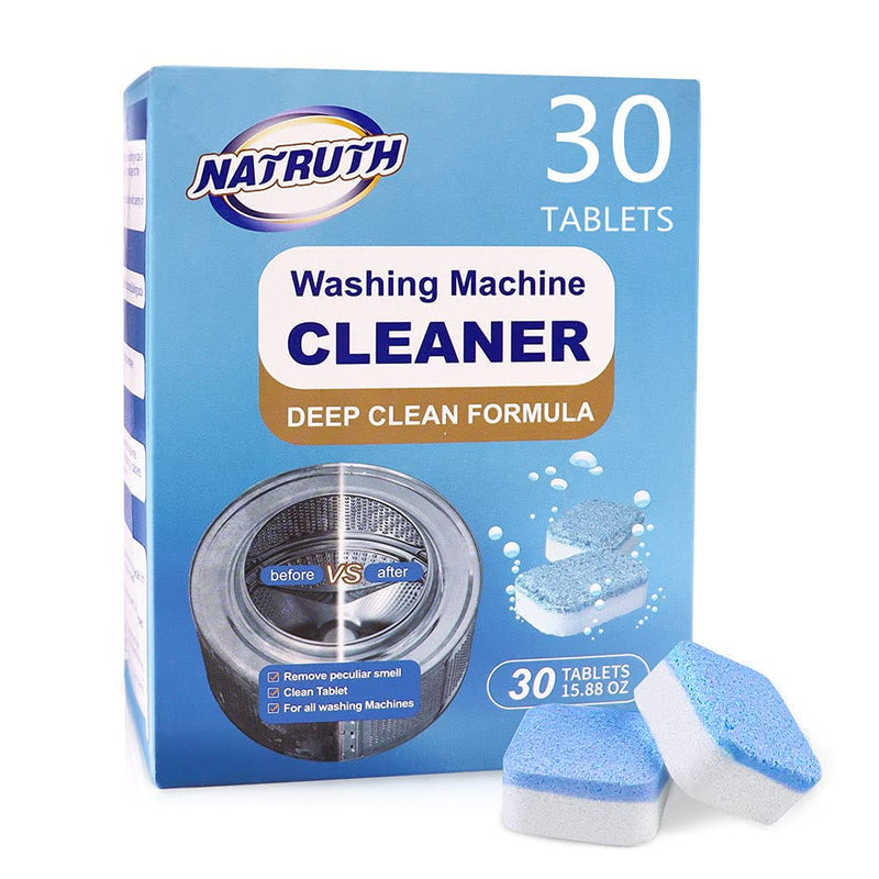 NATRUTH Washing Machine Cleaner Descaler 30 Pack Deep Cleaning Washer cleaner Tablets For HE Front Loader & Top Load Washer - BeesActive Australia