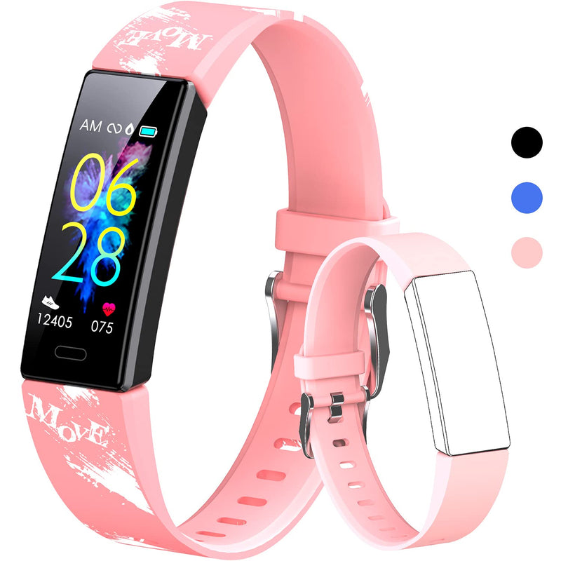 Kids Watch Fitness Tracker, Fitness Watches for Kids, Activity Tracker with Pedometers, Stopwatch, IP68 Waterproof, 11 Sport Modes Smart Watch for Kids Age 6-16 Years Old Pink