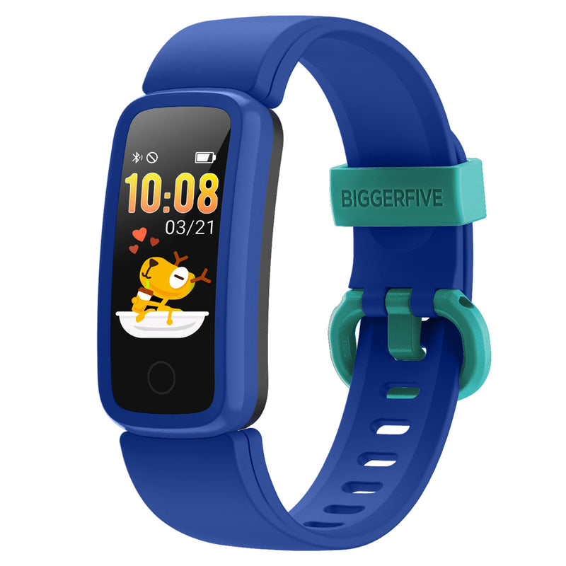 BIGGERFIVE Vigor Kids Fitness Tracker for Girls & Boys Ages 5-15, Kids Watch with IP68 Waterproof, Pedometer, Activity Tracker with Heart Rate & Sleep Monitor, Calorie & Step Counter Watch Blue - BeesActive Australia
