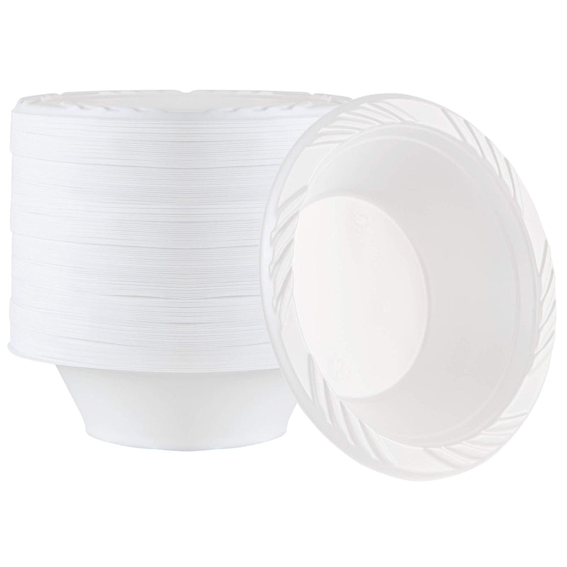 PLASTICPRO 100 Count Disposable 12 ounce White Plastic Soup Bowls 12 oz bowls - BeesActive Australia
