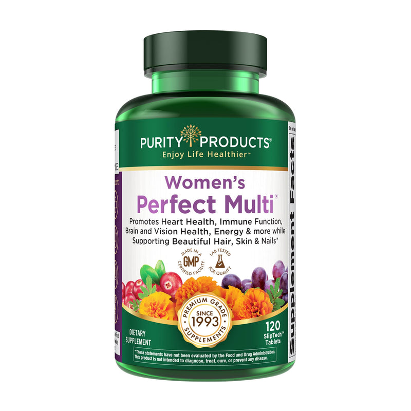 Purity Products Women’s Perfect Multi Balanced Multivitamin - 120 Tablets | Supports Urinary Tract Health, Immune, Bone + Muscle, Hair, Skin, Nails, an Elite Probiotic for Digestive Health + More